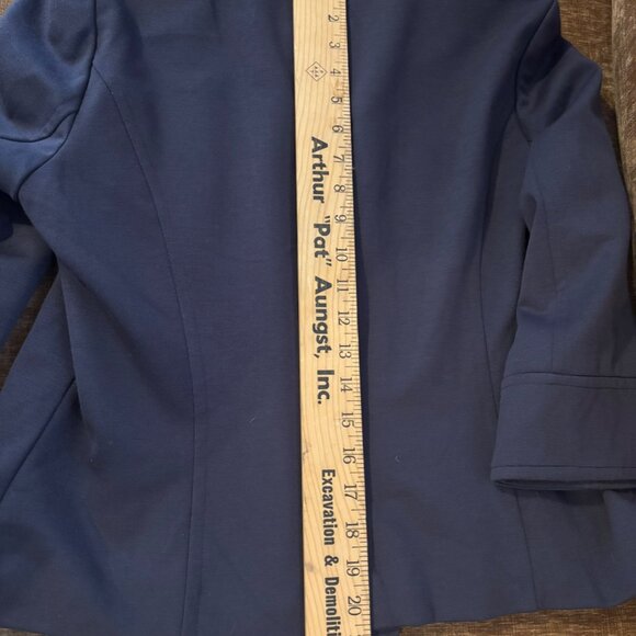 Sandro Womens Navy Blue Button-Up Jacket W/Shawl Collar Sz L - Picture 7 of 8